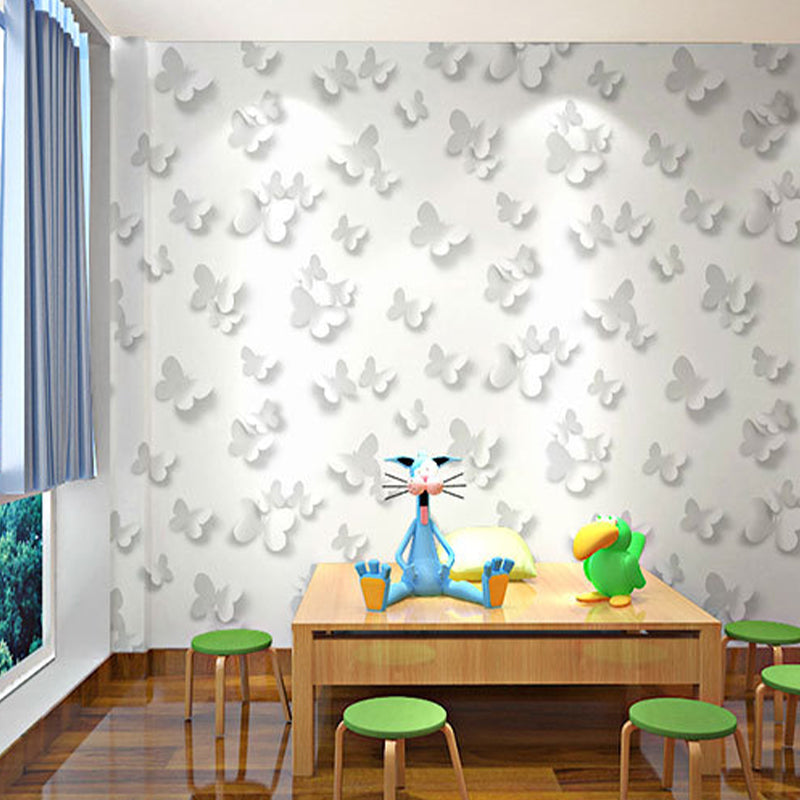 Brehn | Scandinavisch Minimalistische Wanddecoratie 3D Vlinder Behang voor Kinderen, 20,5 in x 33 ft