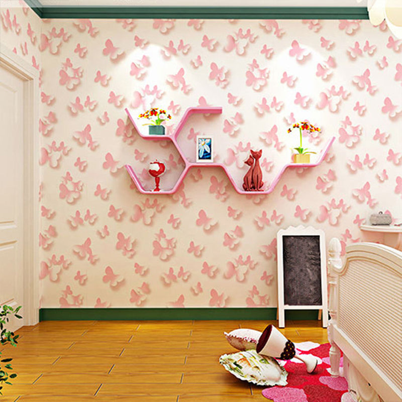 Brehn | Scandinavisch Minimalistische Wanddecoratie 3D Vlinder Behang voor Kinderen, 20,5 in x 33 ft