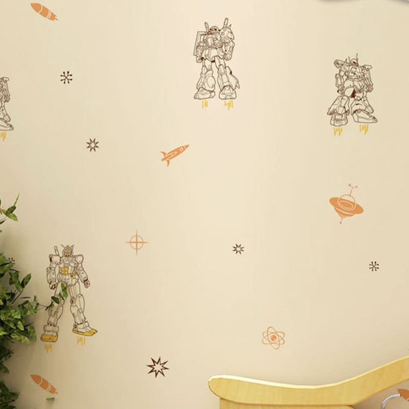 Brehn | Nicht-klebendes Wallpaper mit Cartoon-Roboter- und Astronautenmuster für Jungen, 52 cm x 10 m