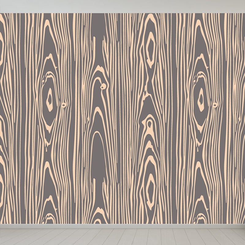 Brehn | Illustratie Houtlook Muurschilderij Behang Gehele Wand Decor voor Woonkamer, Op Maat Gemaakt Druck