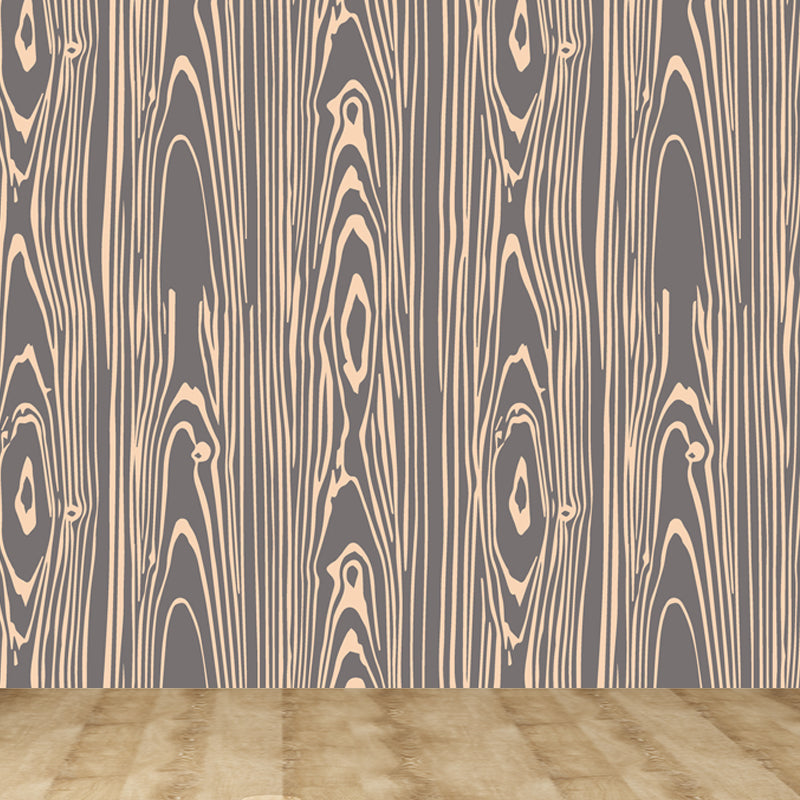 Brehn | Illustratie Houtlook Muurschilderij Behang Gehele Wand Decor voor Woonkamer, Op Maat Gemaakt Druck