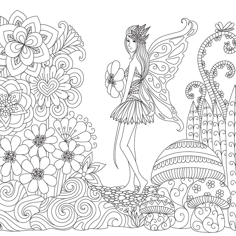 Brehn | Kinderen Fantasy Geheim Tuin Muur Decal Zwart-wit Waterdichte Wandkunst voor Kamer