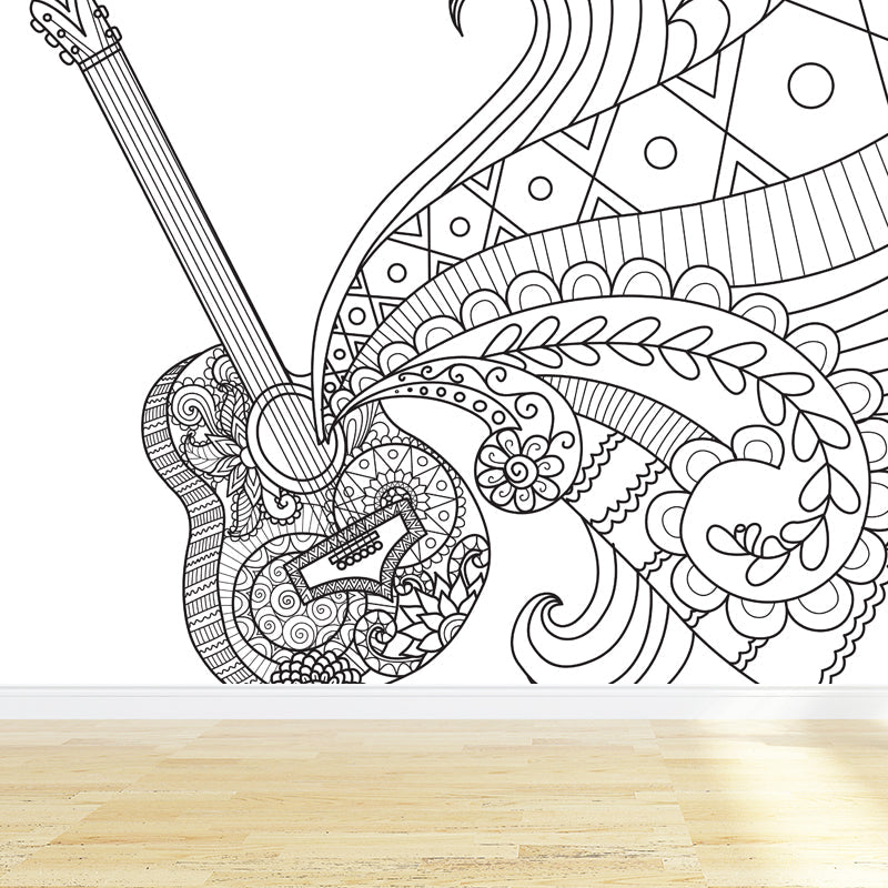 Brehn | Kinderen Fantasy Geheim Tuin Muur Decal Zwart-wit Waterdichte Wandkunst voor Kamer