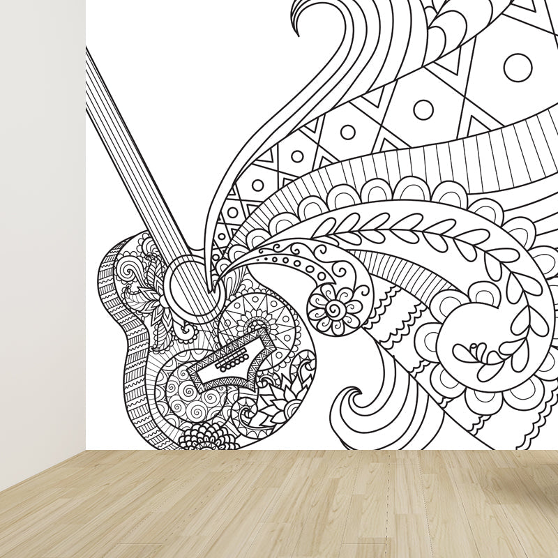 Brehn | Kinderen Fantasy Geheim Tuin Muur Decal Zwart-wit Waterdichte Wandkunst voor Kamer