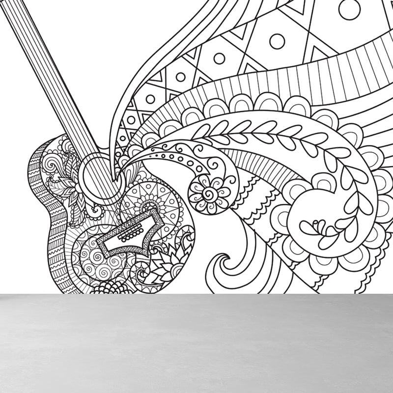 Brehn | Kinderen Fantasy Geheim Tuin Muur Decal Zwart-wit Waterdichte Wandkunst voor Kamer
