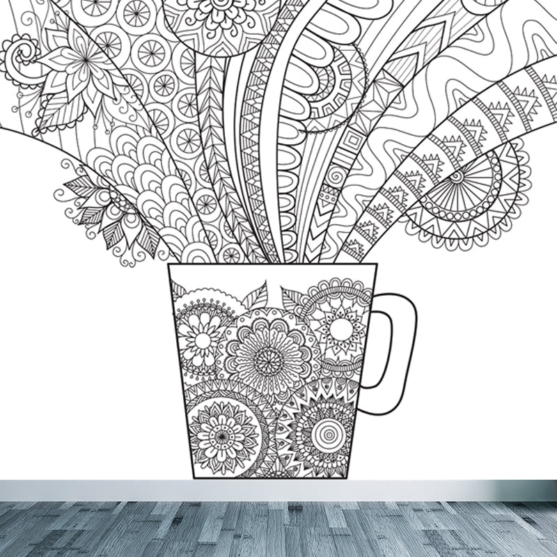 Brehn | Kinderen Fantasy Geheim Tuin Muur Decal Zwart-wit Waterdichte Wandkunst voor Kamer