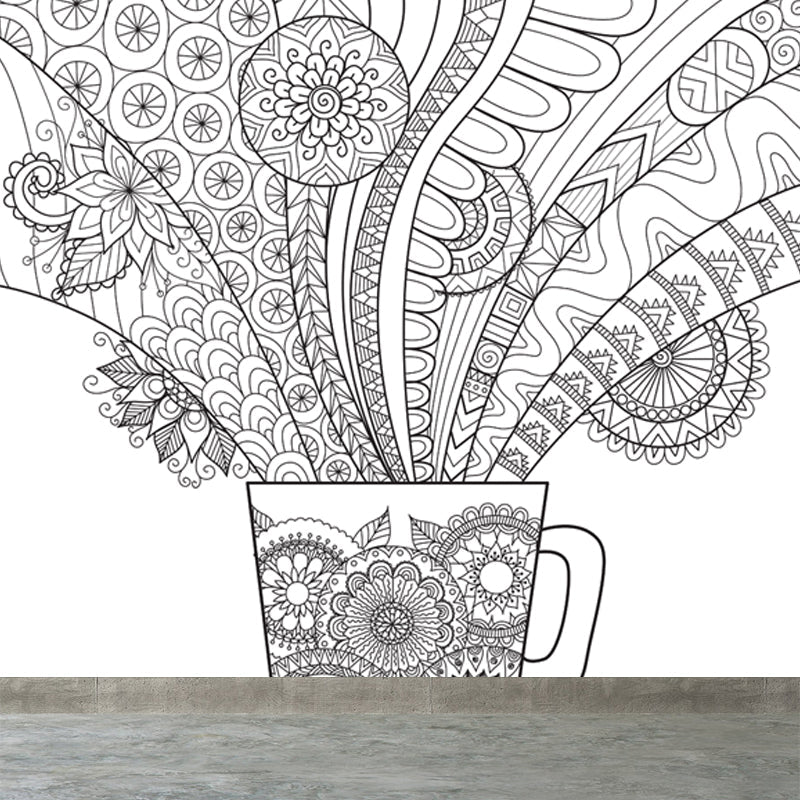 Brehn | Kinderen Fantasy Geheim Tuin Muur Decal Zwart-wit Waterdichte Wandkunst voor Kamer