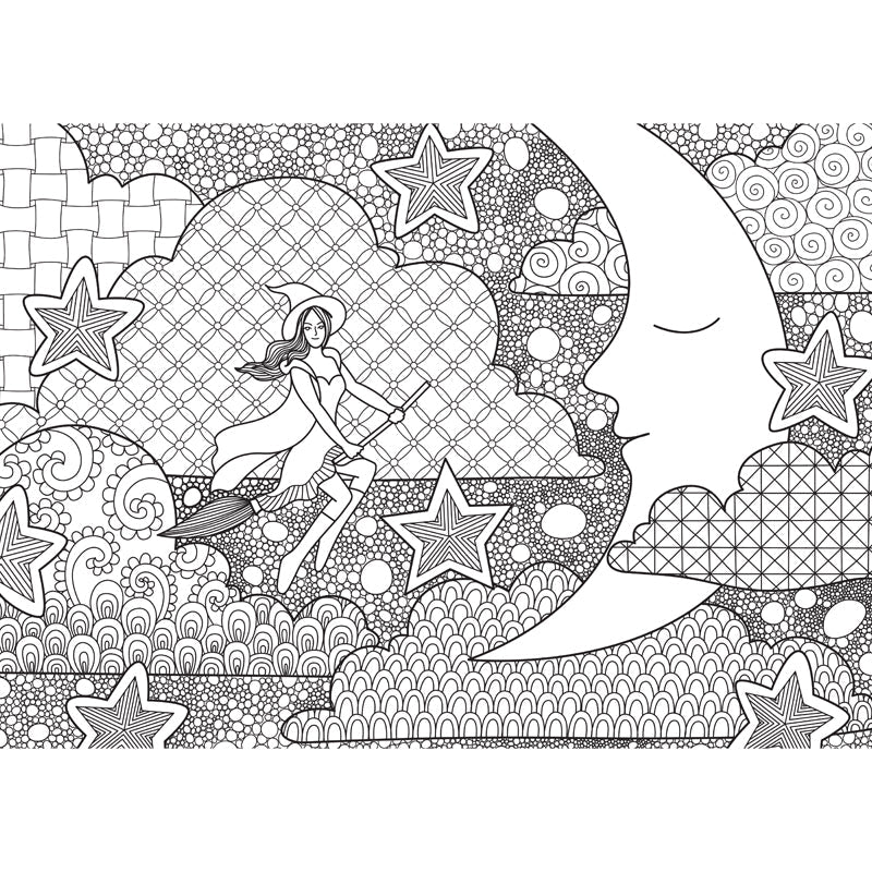 Brehn | Handdruck Märchen Wandmalerei Schwarz und Weiß Cartoon Wanddekoration für das Kinderzimmer