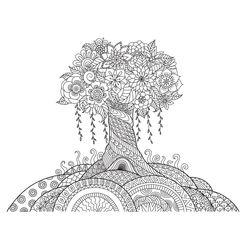 Brehn | Zwarte en Witte Doodles Muurbehang Fantasy Kinderen Vochtbestendige Muurkunst