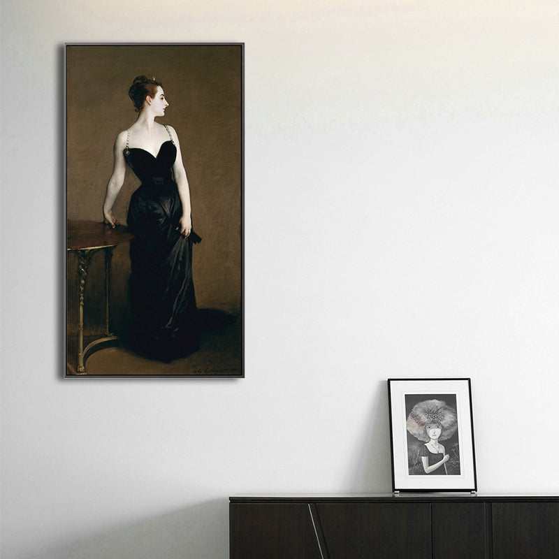 Brehn | Ölgemälde Jugendstil-Leinwand mit Frau in Schwarz für das Wohnzimmer, mehrere Größen