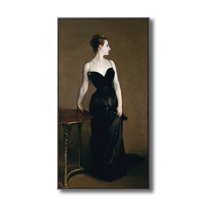 Brehn | Ölgemälde Jugendstil-Leinwand mit Frau in Schwarz für das Wohnzimmer, mehrere Größen