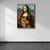 Brehn | Schwarze moderne Wandkunst Spoof-Zeichnung Mona Lisa mit ihrer Katze Leinwanddruck für das Schlafzimmer