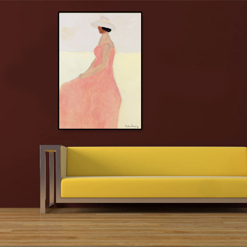 Brehn | Moderne Frauen Leinwanddruck Pastellfarbe Texturiertes Wandkunst Deko für Hausinterieur