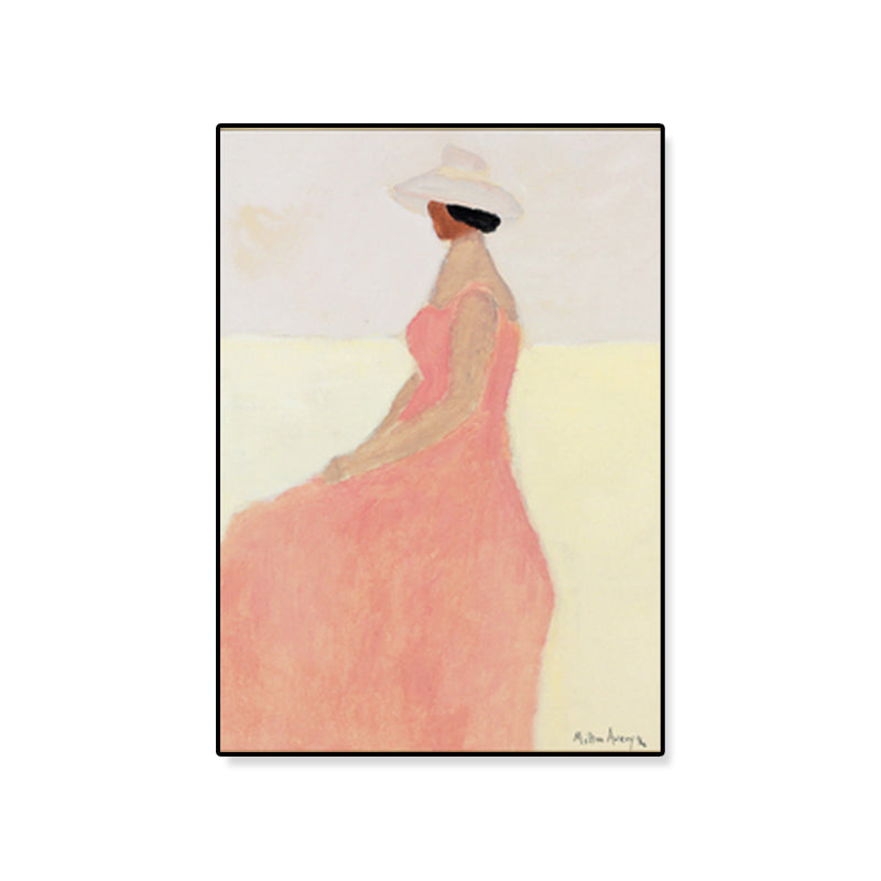 Brehn | Moderne Frauen Leinwanddruck Pastellfarbe Texturiertes Wandkunst Deko für Hausinterieur