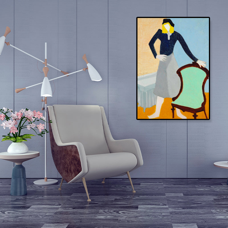 Brehn | Moderne Frauen Leinwanddruck Pastellfarbe Texturiertes Wandkunst Deko für Hausinterieur