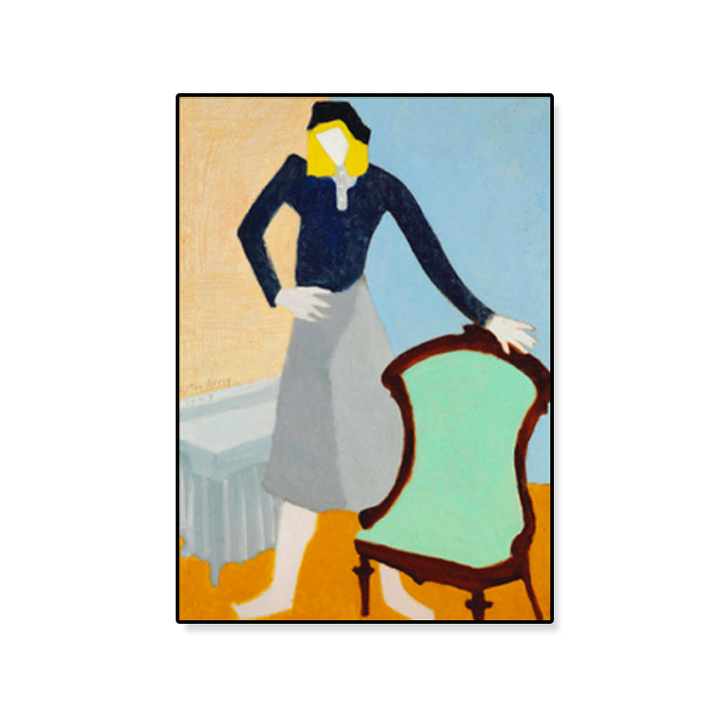 Brehn | Moderne Frauen Leinwanddruck Pastellfarbe Texturiertes Wandkunst Deko für Hausinterieur