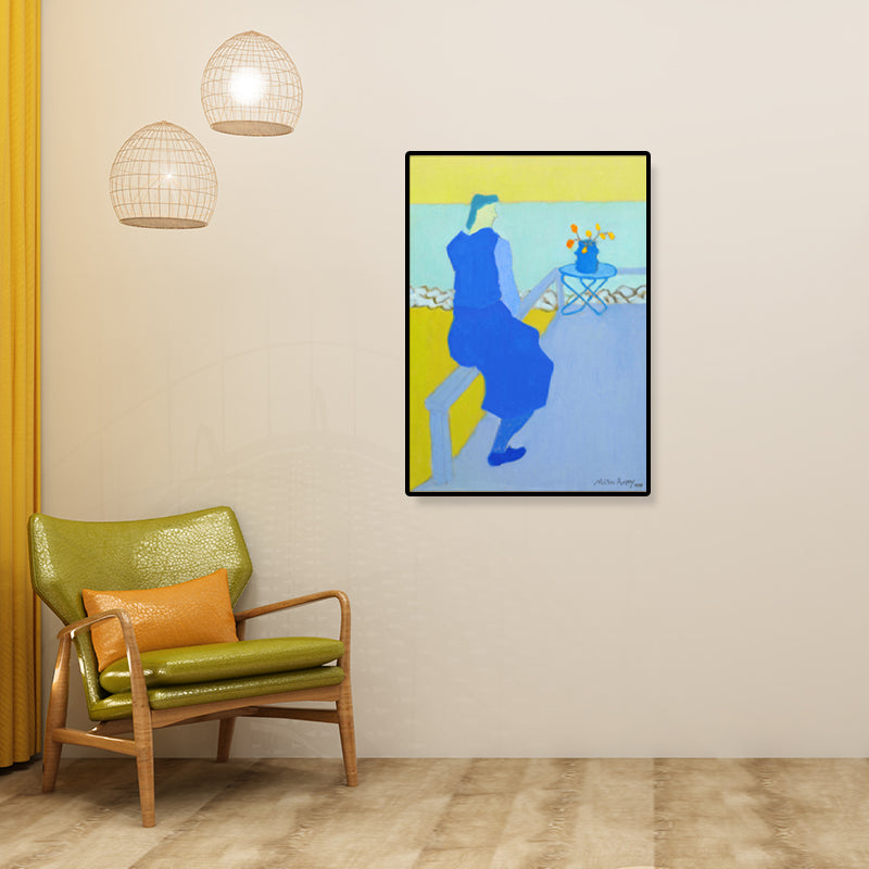 Brehn | Moderne Frauen Leinwanddruck Pastellfarbe Texturiertes Wandkunst Deko für Hausinterieur