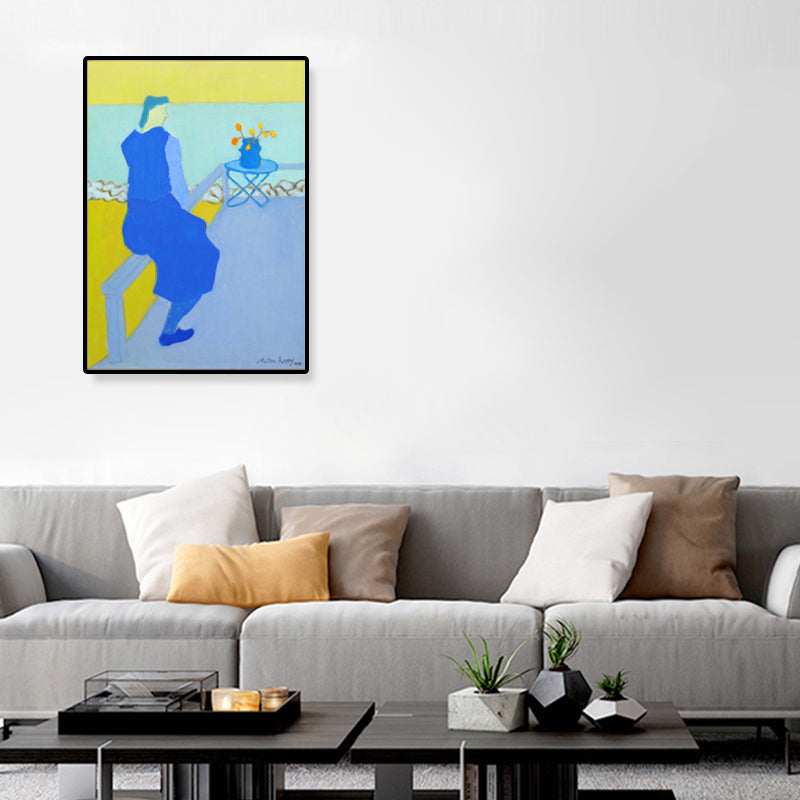 Brehn | Moderne Frauen Leinwanddruck Pastellfarbe Texturiertes Wandkunst Deko für Hausinterieur