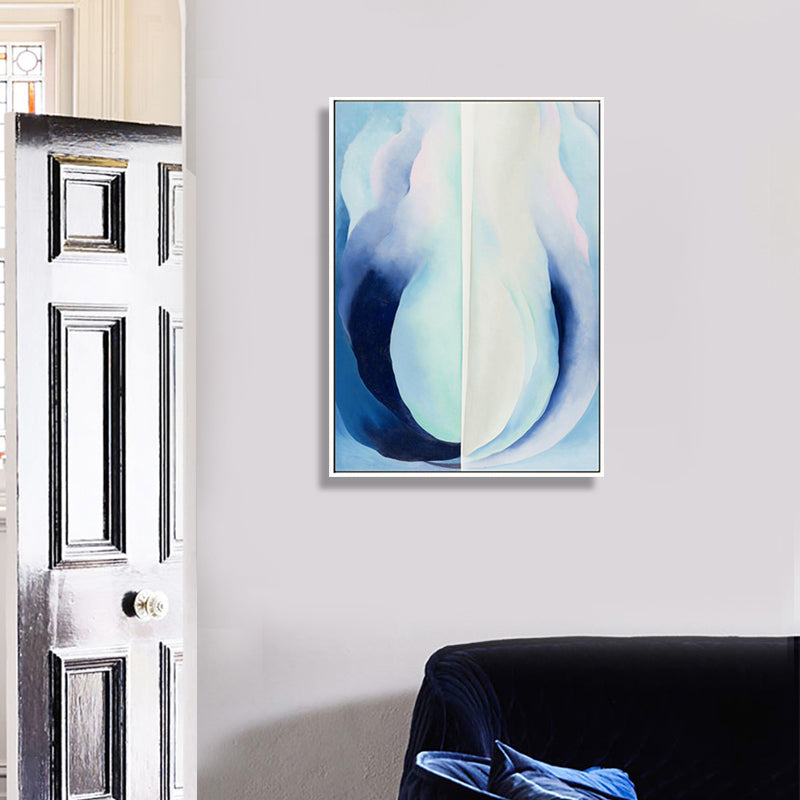 Brehn | Blaues abstraktes Leinwanddruck strukturiert zeitgenössische Schlafzimmer Wandkunst, mehrere Größen