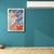 Brehn | Illustration Figur Leinwand Kunst Vintage Texturiert Wohnzimmer Wand Dekor in Blau-Orange