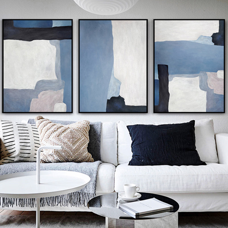 Brehn | Illustration Aquarell Leinwand Abstrakter Expressionismus Texturierte Wandkunst Dekor in Heller Farbe