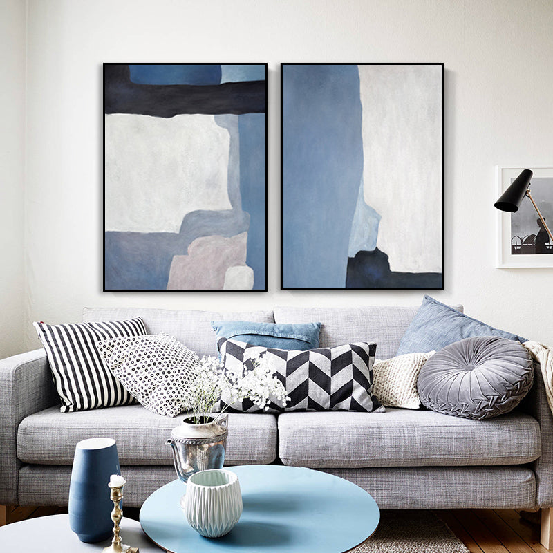 Brehn | Illustration Aquarell Leinwand Abstrakter Expressionismus Texturierte Wandkunst Dekor in Heller Farbe
