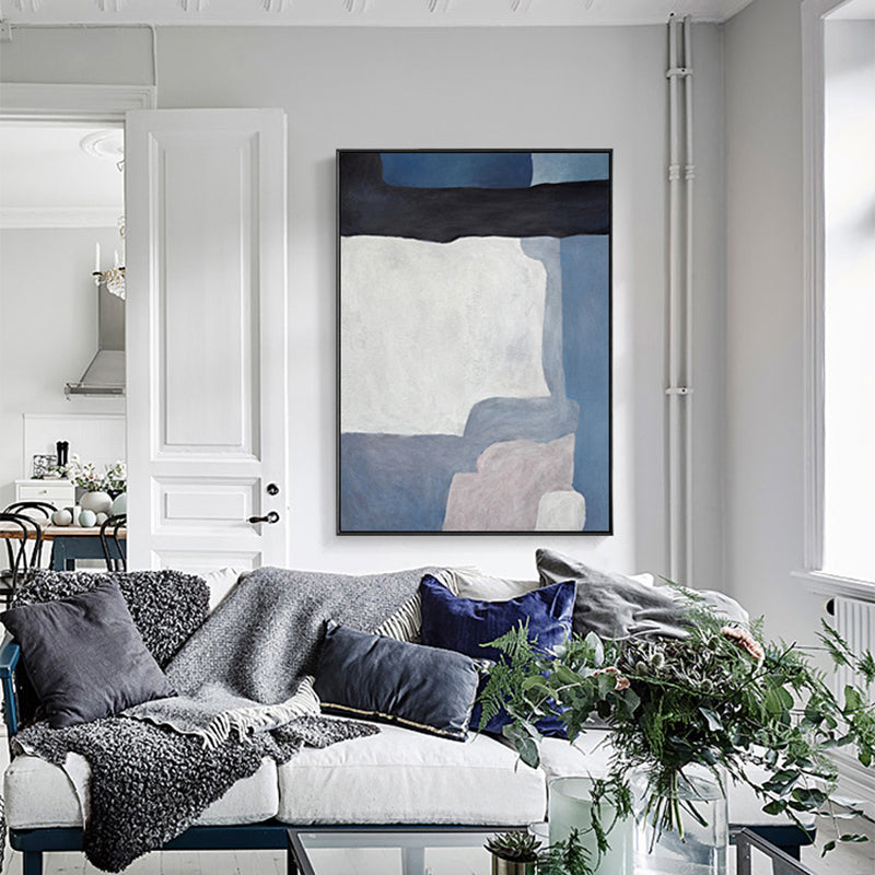 Brehn | Illustration Aquarell Leinwand Abstrakter Expressionismus Texturierte Wandkunst Dekor in Heller Farbe