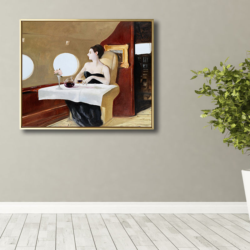 Brehn | Ölmalerei Frau Leinwand Kunst Nouveau Exzellente Unterhaltung Wanddekoration, Dunkle Farbe