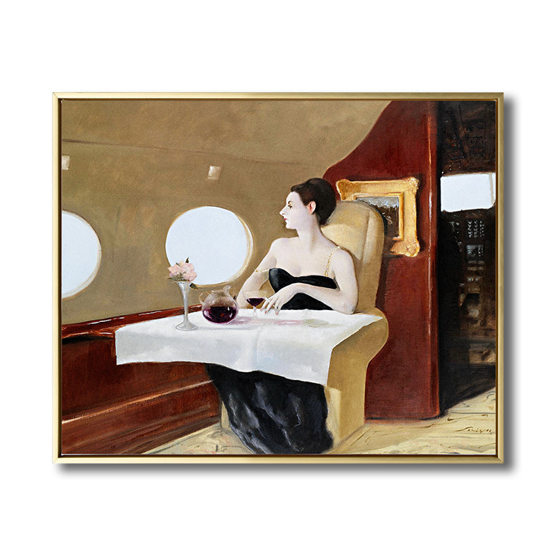 Brehn | Ölmalerei Frau Leinwand Kunst Nouveau Exzellente Unterhaltung Wanddekoration, Dunkle Farbe