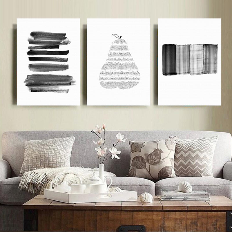 Brehn | Seltsame grafische Malereien Kunstdruck Abstrakter Expressionismus Leinwand Wanddekoration, Set von 3
