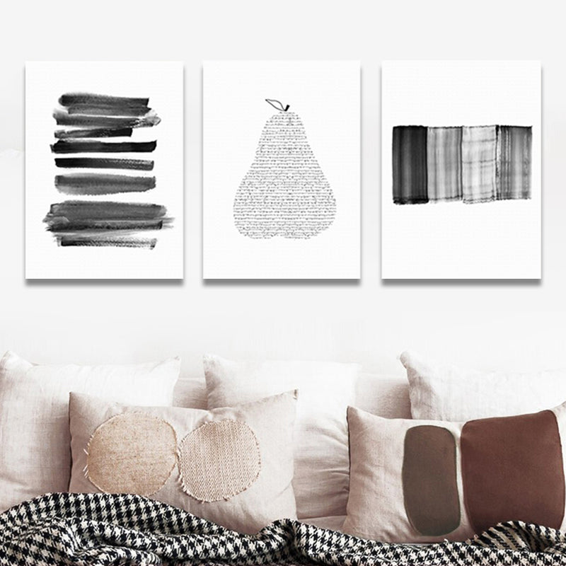 Brehn | Seltsame grafische Malereien Kunstdruck Abstrakter Expressionismus Leinwand Wanddekoration, Set von 3