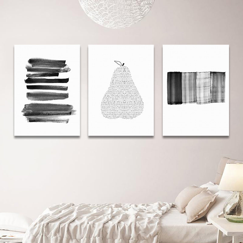 Brehn | Seltsame grafische Malereien Kunstdruck Abstrakter Expressionismus Leinwand Wanddekoration, Set von 3
