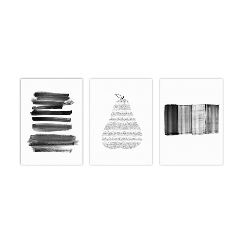 Brehn | Seltsame grafische Malereien Kunstdruck Abstrakter Expressionismus Leinwand Wanddekoration, Set von 3