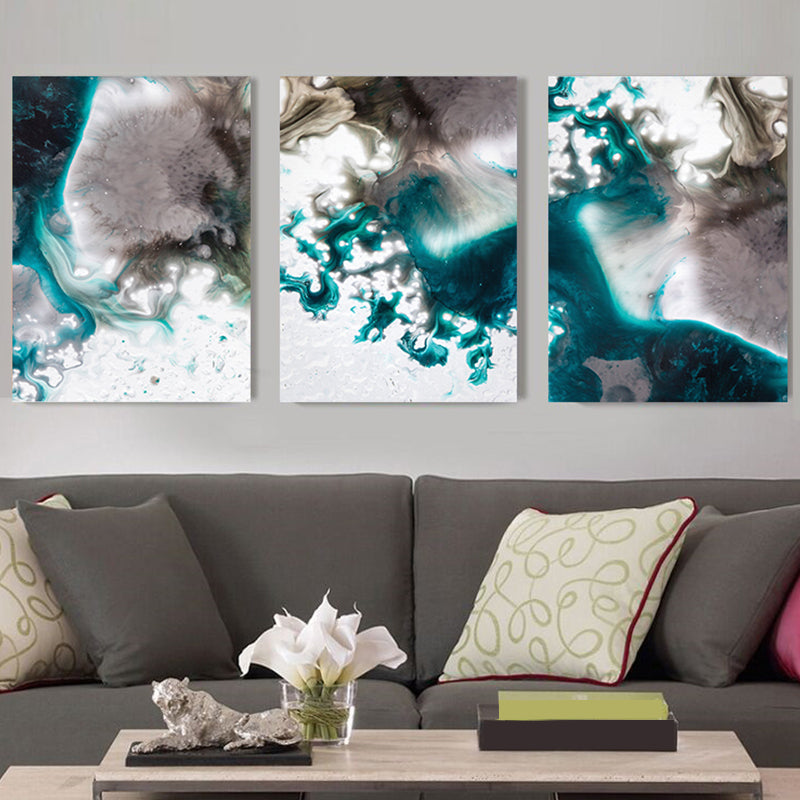 Brehn | Seltsame grafische Malereien Kunstdruck Abstrakter Expressionismus Leinwand Wanddekoration, Set von 3