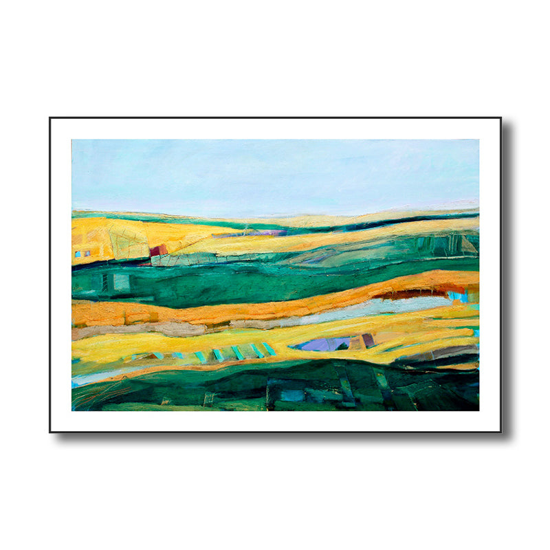 Brehn | Fantastischer Farmview-Leinwand-Haus-Innenansichten-Wandkunst-Druck in sanften Farben