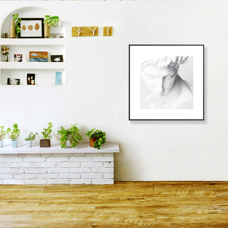Brehn | Minimalistische antike menschliche Skulptur Leinwand Lichtfarbe texturiertes Wandkunst für Zuhause