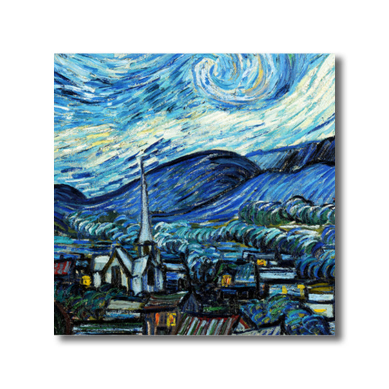 Brehn | Van Gogh Natur Landschaft Malerei Traditionelles Leinwand Wandkunst Druck in Sanften Farben