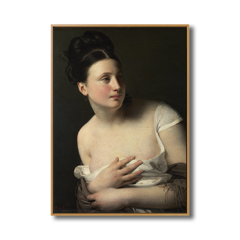 Brehn | Braunes Art Nouveau Leinwanddruck Gemälde Frau Portrait Wanddekoration für das Wohnzimmer