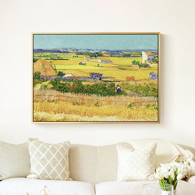 Brehn | Leinwandtexturierte Kunstdruck Impressionismus Bauernfeld Landschaftsmalerei, Mehrere Größen