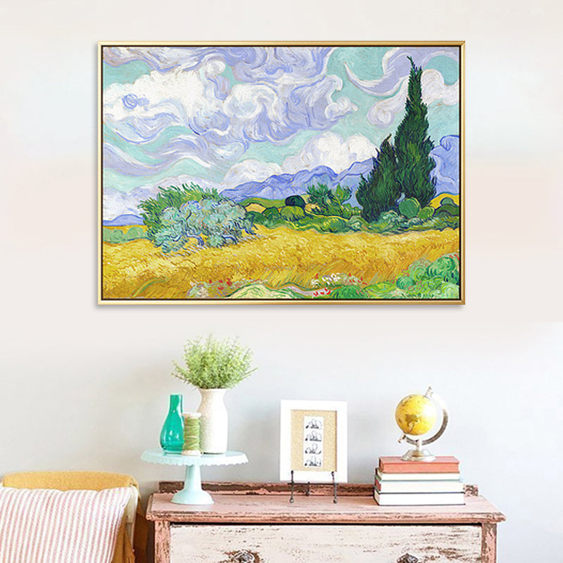 Brehn | Leinwandtexturierte Kunstdruck Impressionismus Bauernfeld Landschaftsmalerei, Mehrere Größen