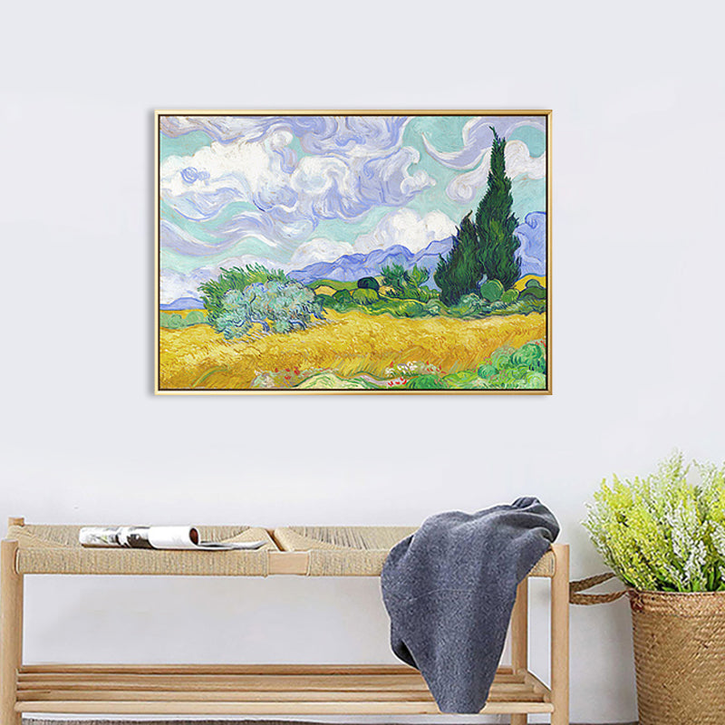 Brehn | Leinwandtexturierte Kunstdruck Impressionismus Bauernfeld Landschaftsmalerei, Mehrere Größen