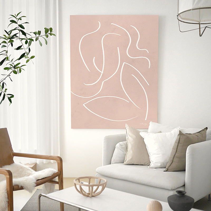 Brehn | Abstract Expressionismus Abstracte Wandkunst Dekoration Pastellfarbe Esszimmer Eingewickelte Leinwand