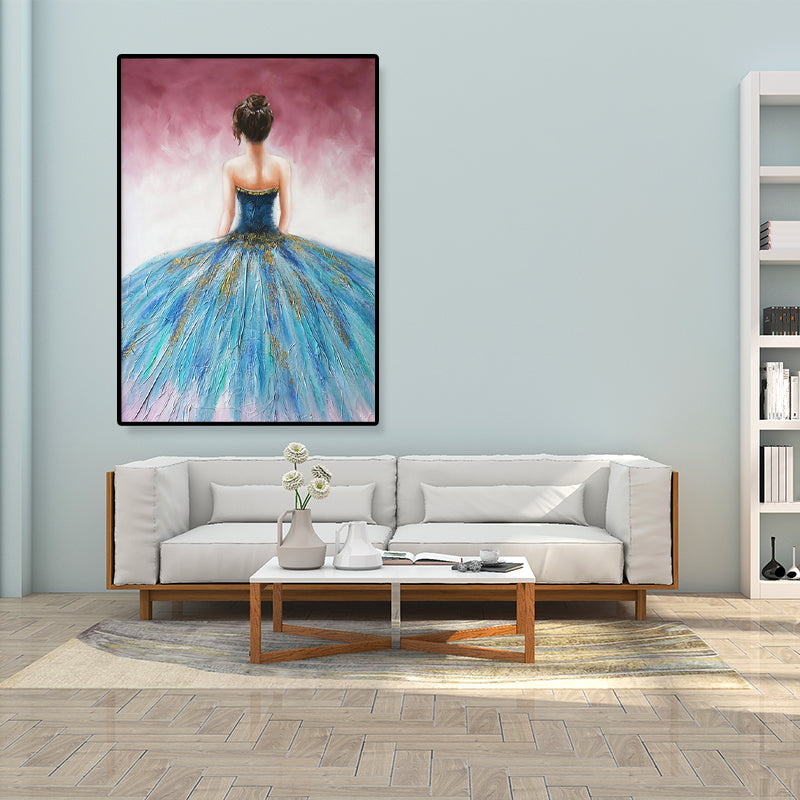 Brehn | Dressing Maiden Back Scene Leinwand Texturiert Glam Stil für Mädchen Schlafzimmer Wanddekor