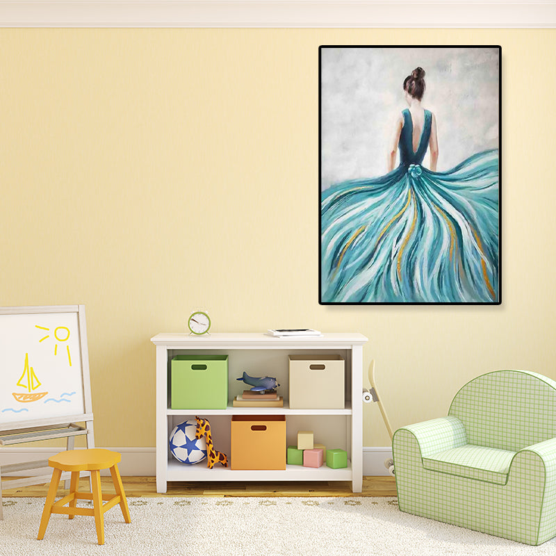 Brehn | Dressing Maiden Back Scene Leinwand Texturiert Glam Stil für Mädchen Schlafzimmer Wanddekor