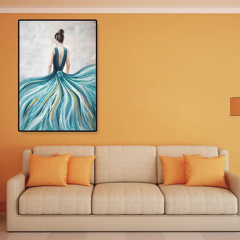 Brehn | Dressing Maiden Back Scene Leinwand Texturiert Glam Stil für Mädchen Schlafzimmer Wanddekor