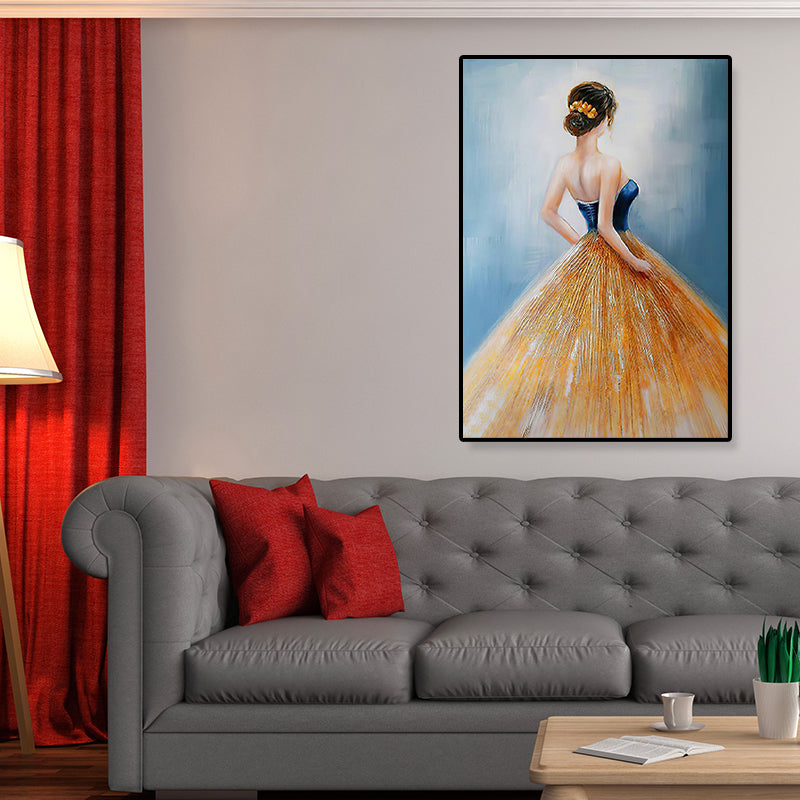 Brehn | Dressing Maiden Back Scene Leinwand Texturiert Glam Stil für Mädchen Schlafzimmer Wanddekor