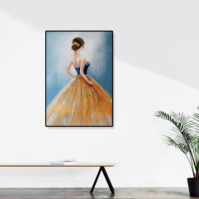 Brehn | Dressing Maiden Back Scene Leinwand Texturiert Glam Stil für Mädchen Schlafzimmer Wanddekor