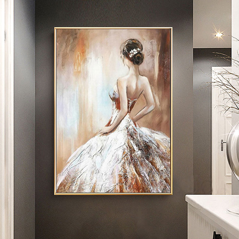 Brehn | Dressing Maiden Back Scene Leinwand Texturiert Glam Stil für Mädchen Schlafzimmer Wanddekor