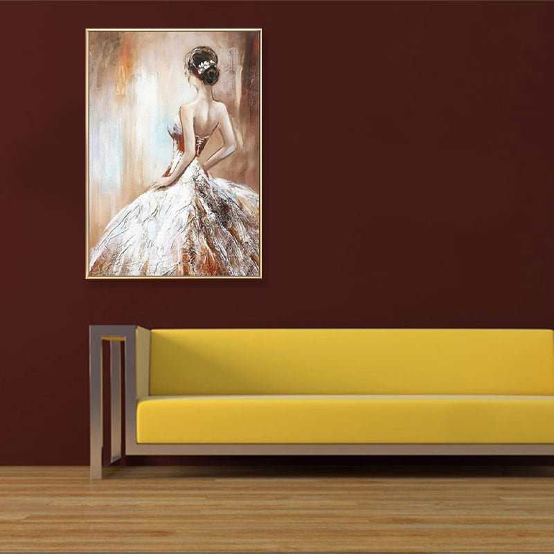 Brehn | Dressing Maiden Back Scene Leinwand Texturiert Glam Stil für Mädchen Schlafzimmer Wanddekor