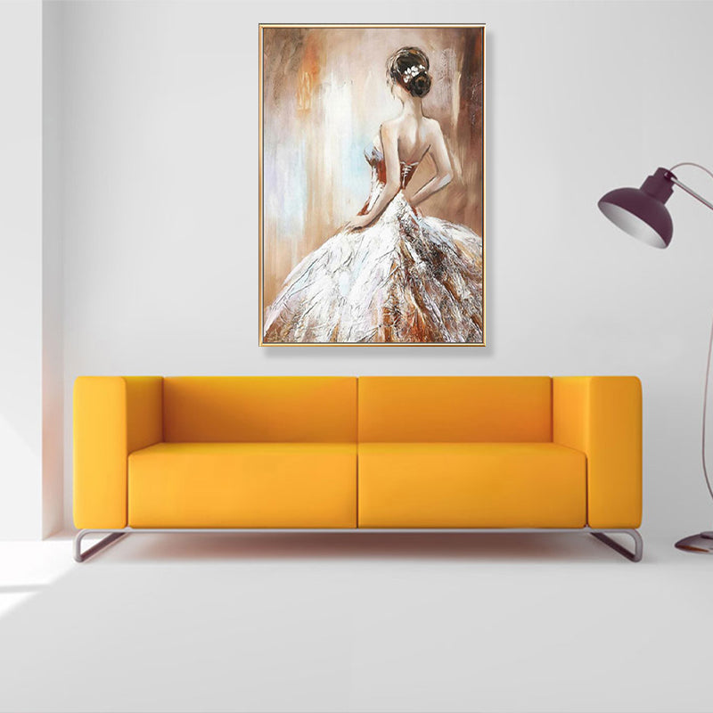 Brehn | Dressing Maiden Back Scene Leinwand Texturiert Glam Stil für Mädchen Schlafzimmer Wanddekor